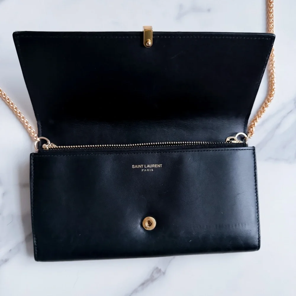 Authentic YSL Ligne Leather wallet on chain - Picture 11 of 13